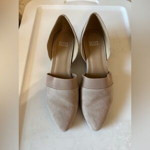 Eileen Fisher Wedge Taupe Suede Size 9